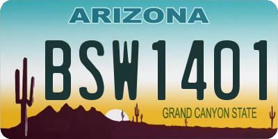 AZ license plate BSW1401