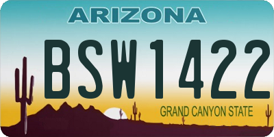 AZ license plate BSW1422