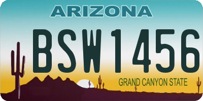 AZ license plate BSW1456