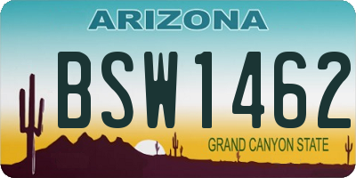 AZ license plate BSW1462