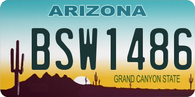 AZ license plate BSW1486