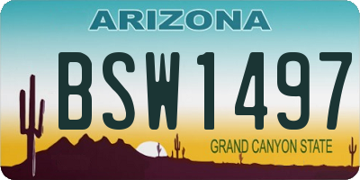 AZ license plate BSW1497