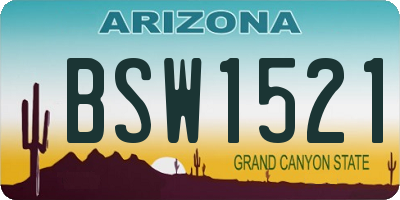 AZ license plate BSW1521