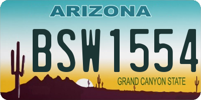 AZ license plate BSW1554