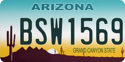 AZ license plate BSW1569