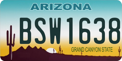 AZ license plate BSW1638