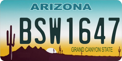 AZ license plate BSW1647