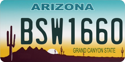 AZ license plate BSW1660