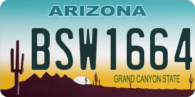AZ license plate BSW1664