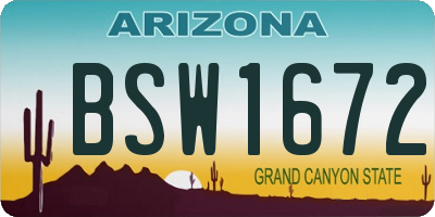 AZ license plate BSW1672