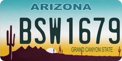 AZ license plate BSW1679