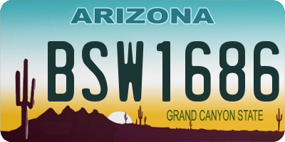 AZ license plate BSW1686