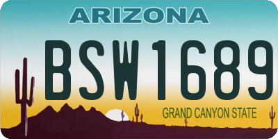 AZ license plate BSW1689