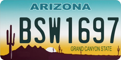 AZ license plate BSW1697