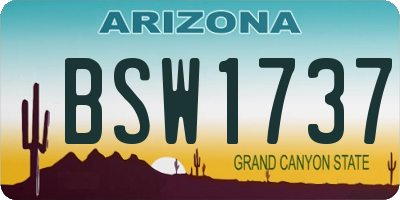 AZ license plate BSW1737