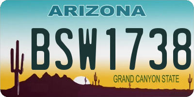 AZ license plate BSW1738