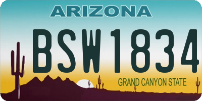 AZ license plate BSW1834