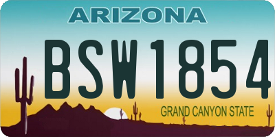 AZ license plate BSW1854