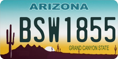 AZ license plate BSW1855