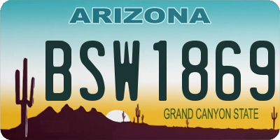 AZ license plate BSW1869