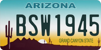 AZ license plate BSW1945