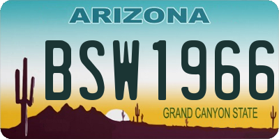 AZ license plate BSW1966