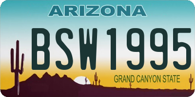 AZ license plate BSW1995