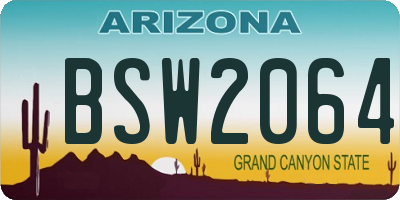 AZ license plate BSW2064