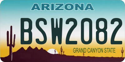 AZ license plate BSW2082