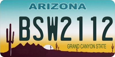 AZ license plate BSW2112