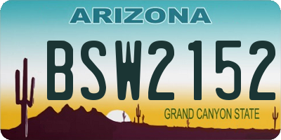 AZ license plate BSW2152