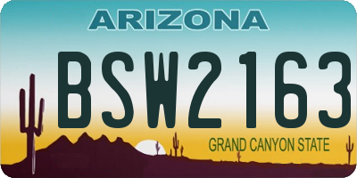 AZ license plate BSW2163