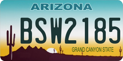 AZ license plate BSW2185