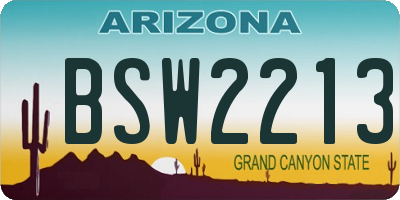 AZ license plate BSW2213