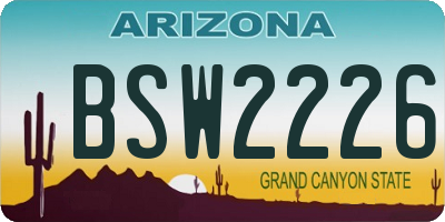 AZ license plate BSW2226