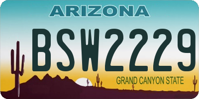 AZ license plate BSW2229