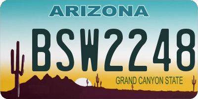 AZ license plate BSW2248