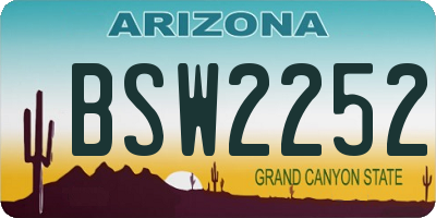 AZ license plate BSW2252