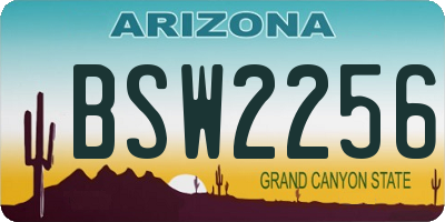 AZ license plate BSW2256