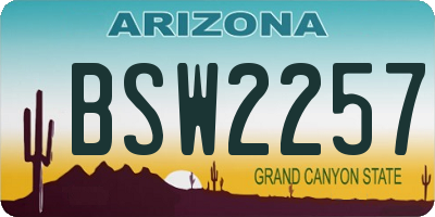 AZ license plate BSW2257