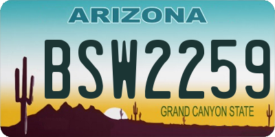 AZ license plate BSW2259