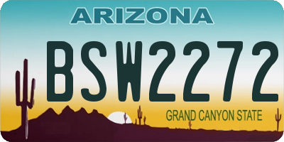 AZ license plate BSW2272