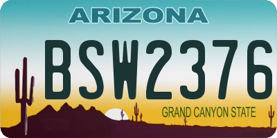 AZ license plate BSW2376