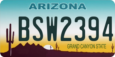 AZ license plate BSW2394