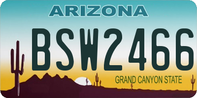 AZ license plate BSW2466