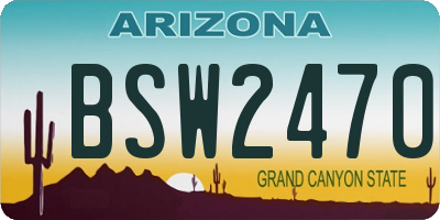 AZ license plate BSW2470