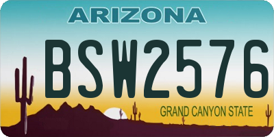 AZ license plate BSW2576