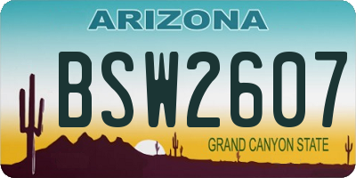 AZ license plate BSW2607