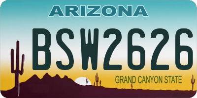 AZ license plate BSW2626