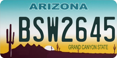 AZ license plate BSW2645